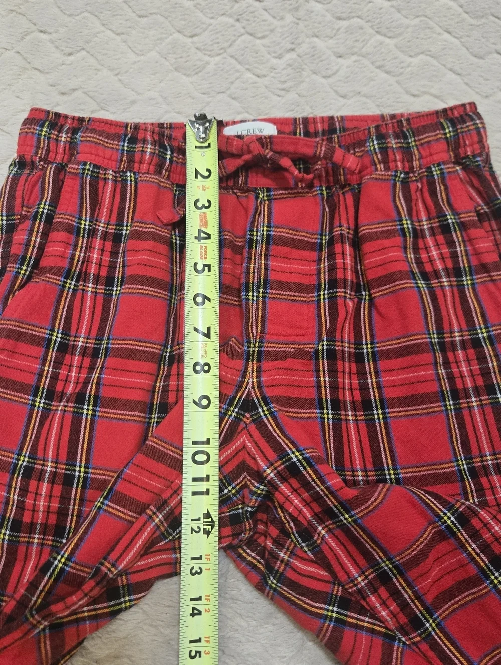 J. Crew Red Plaid Cotton Flannel Pajama Pants, Mens Size Small